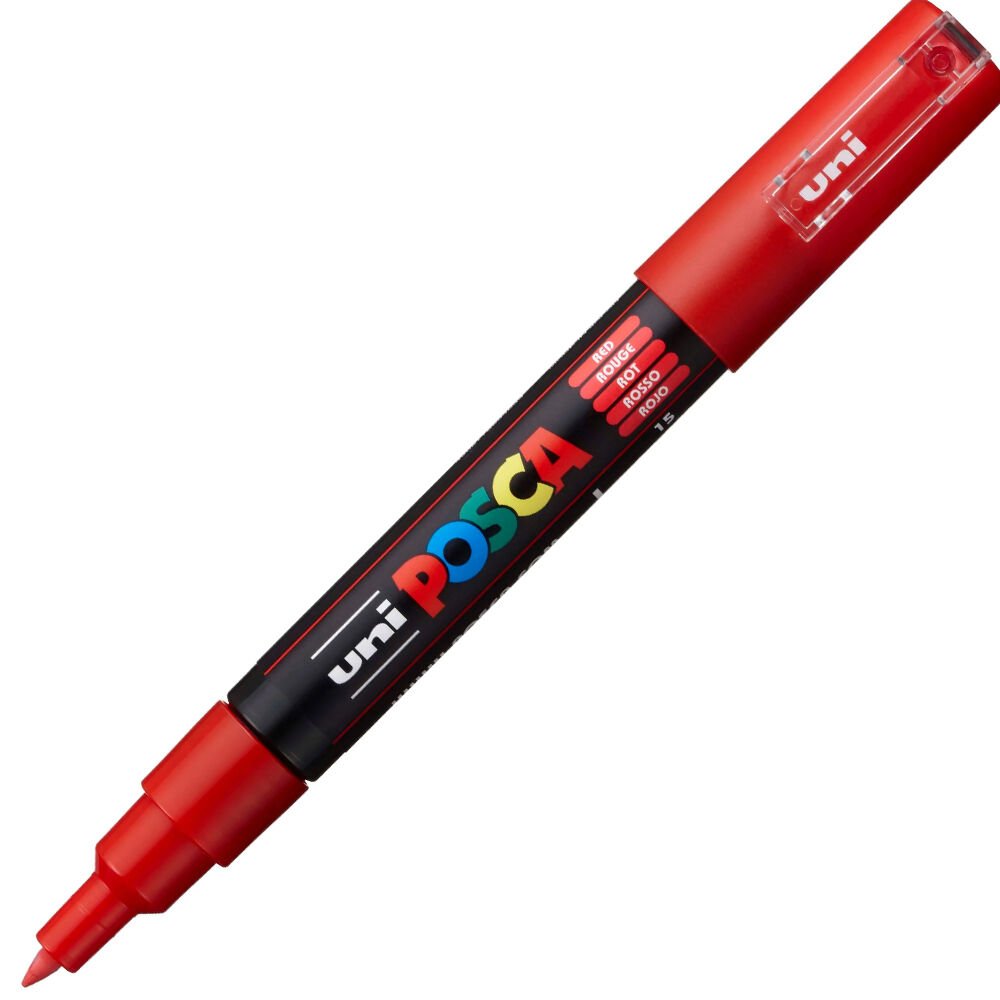 Uni-Ball Posca 0.7 Su Bazlı Poster Markörü Kırmızı N PC-1M