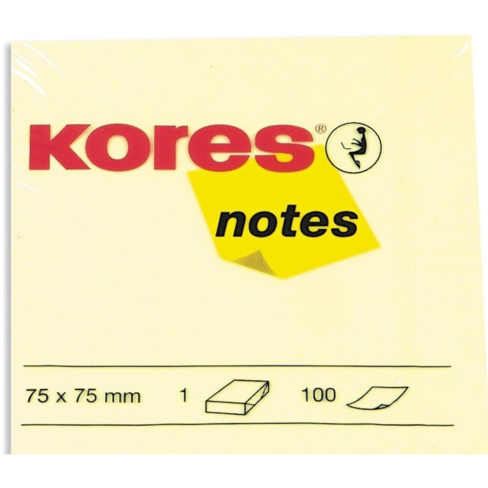 Kores Yapışkanlı Not Kağıdı Sarı 75x75 MM 100 Syf 46075