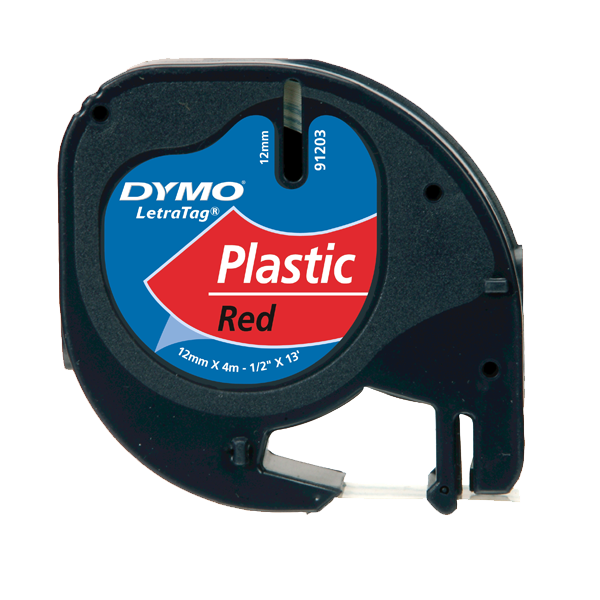 Dymo Letratag Şerit Plastik 12 MMx4 MT Kırmızı 91203