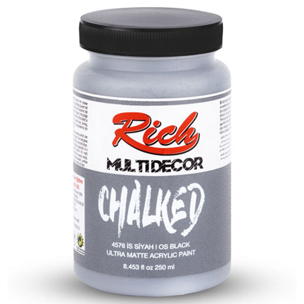 Rich Akrilik Boya Multi Decor Chalked 250 CC İs Siyah 4576