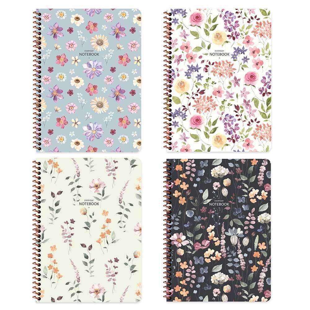 Keskin Color Defter Karton Kp.Spr.Çiçek 16,5x22,5 80 YP Çiz.