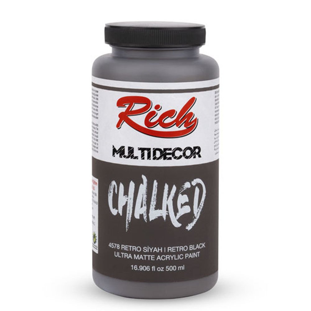 Rich Akrilik Boya Multi Decor Chalked 500 CC Retro Siyah 4578
