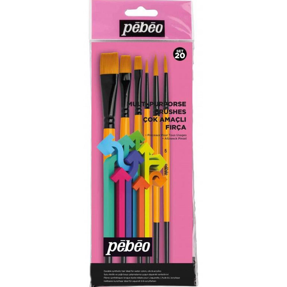Pebeo Fırça Seti 1düzkesik-3/4+3 Ad No:3,5,8+ 6 Lı SET-20