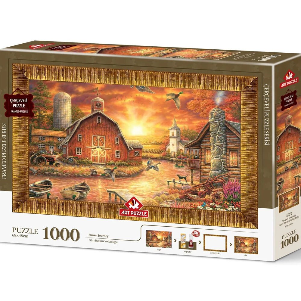 Art Puzzle 1000 Parça Gün Batımı Yolculuğu Çerçeveli 5692