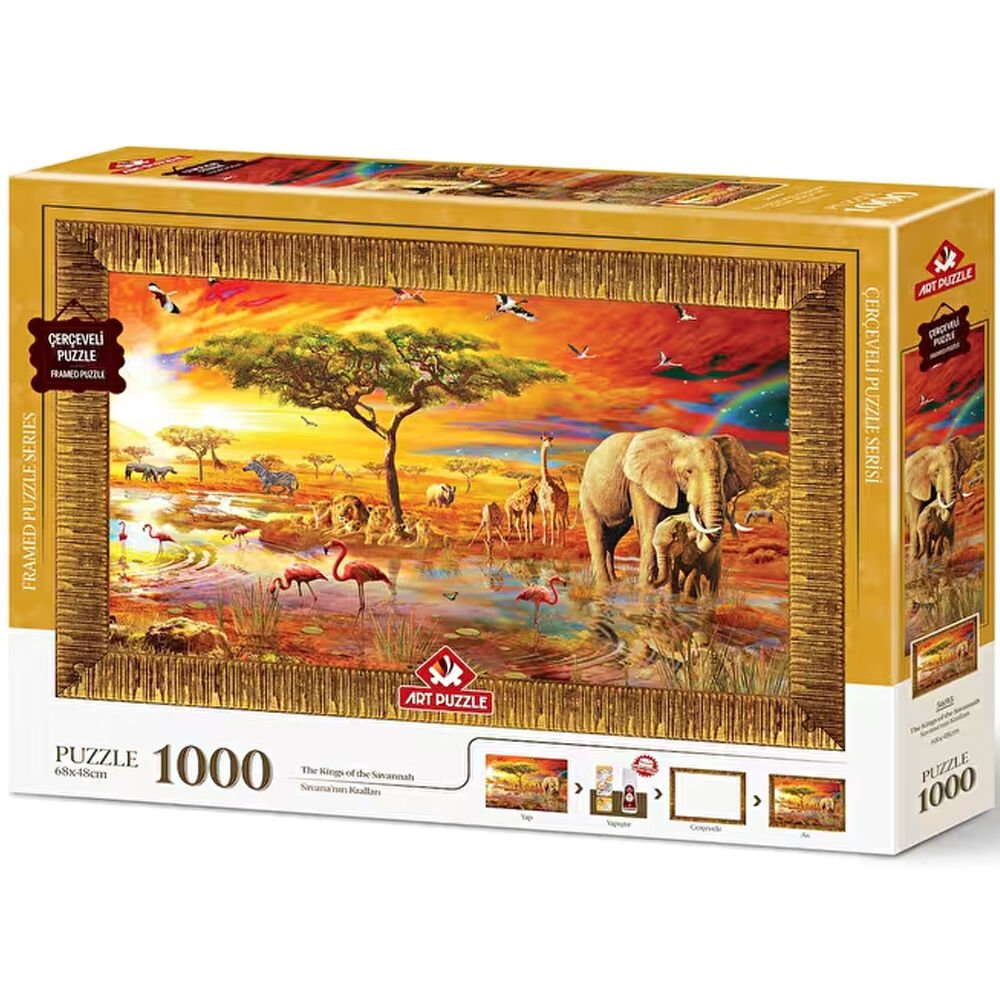 Art Puzzle 1000 Parça Savananın Kralları Çerçeveli 5695
