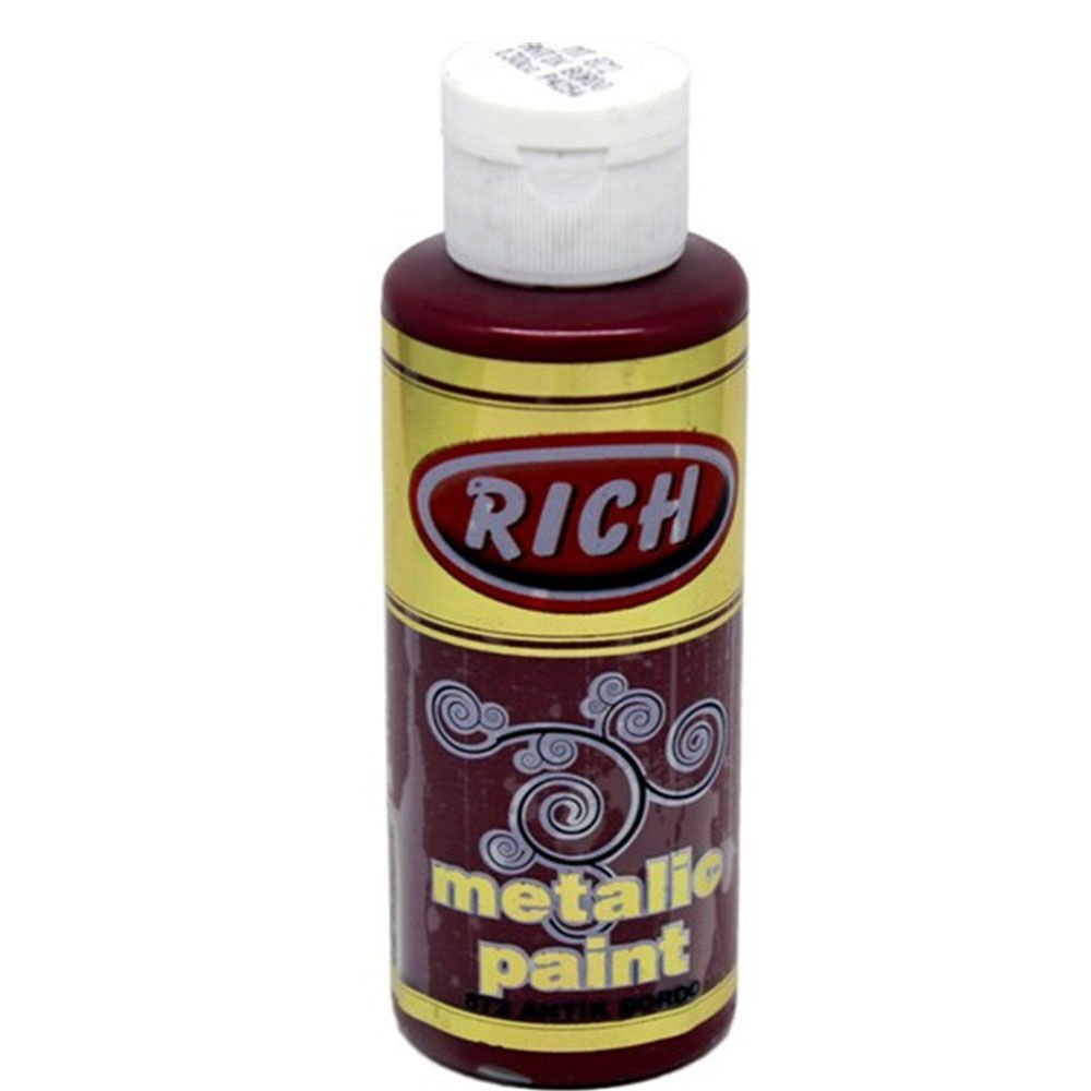 Rich Akrilik Boya Metalik 120 CC Antik Bordo 0872