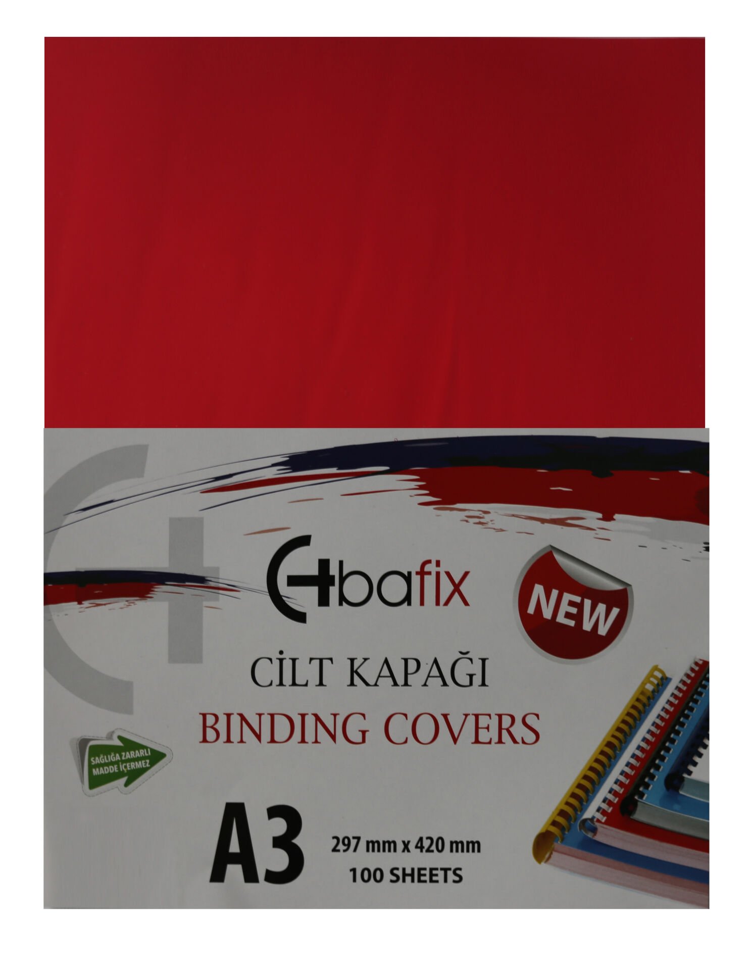 Bafix Cilt Kapağı Plastik Opak A3 160 MIC Kırmızı