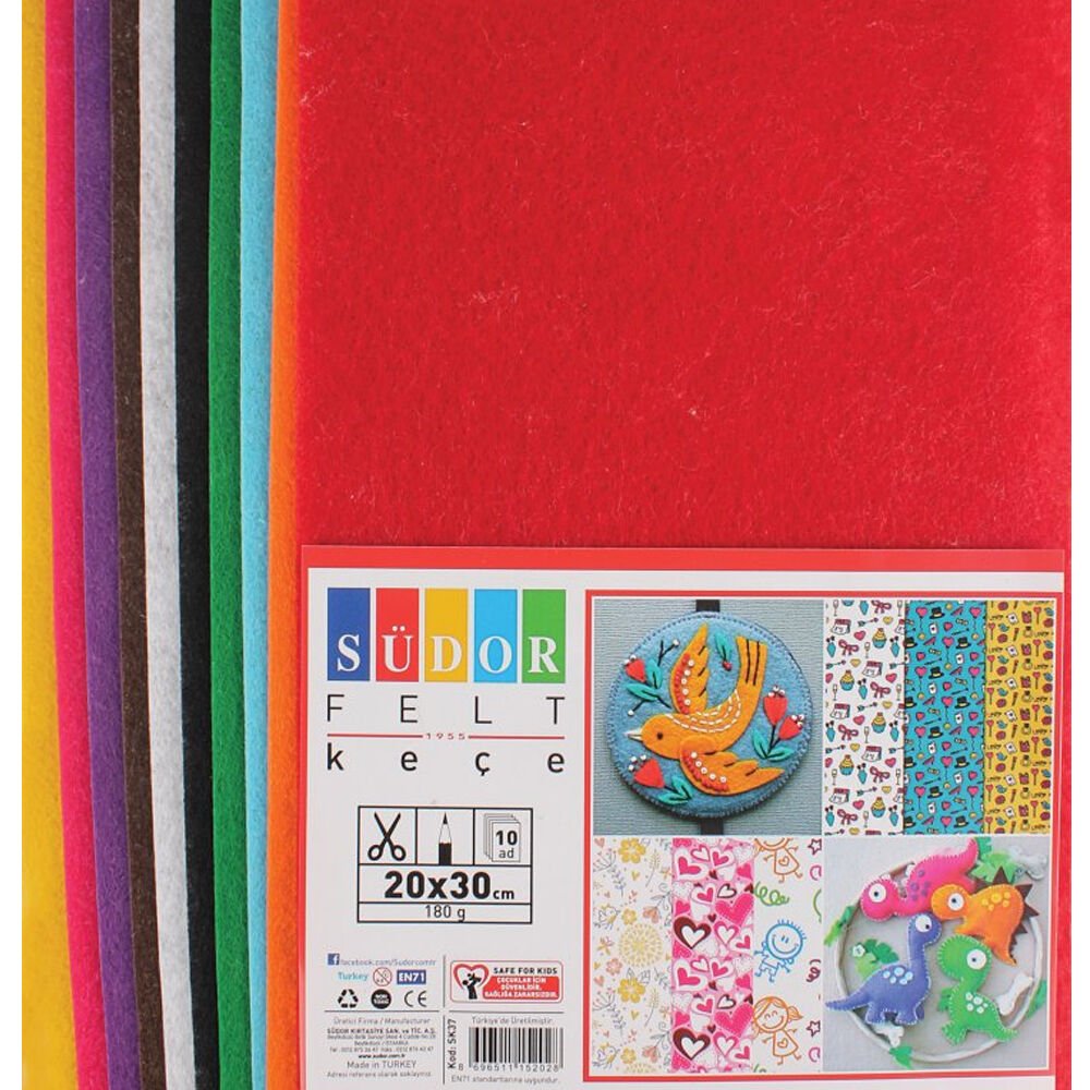 Südor Keçe 20x30 CM 10 Renk 180 GR SK37