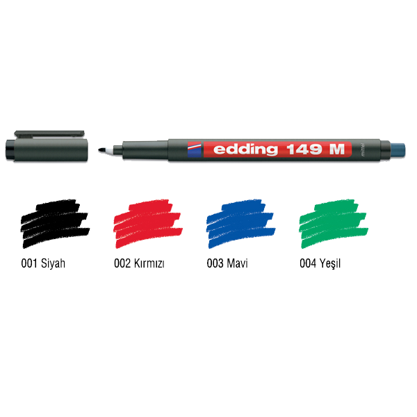 Edding Asetat Kalemi Permanent M Seri 1.0 MM Siyah 149 M
