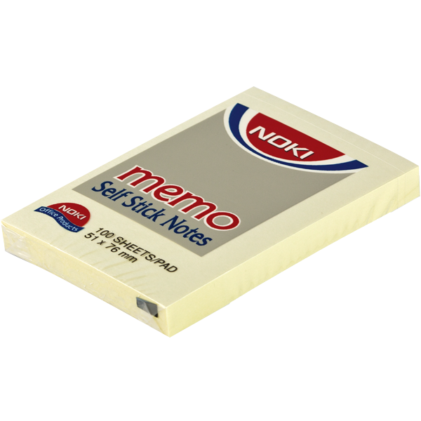 Noki Yapışkanlı Not Kağıdı Memo 100 YP 51x75 Sarı 12006