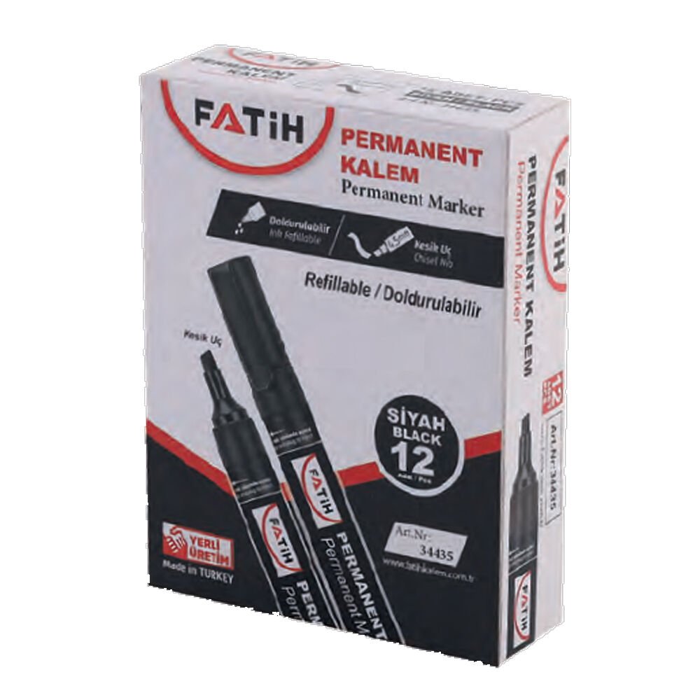 Fatih Markör Permanent Kesik Uç Siyah 34435