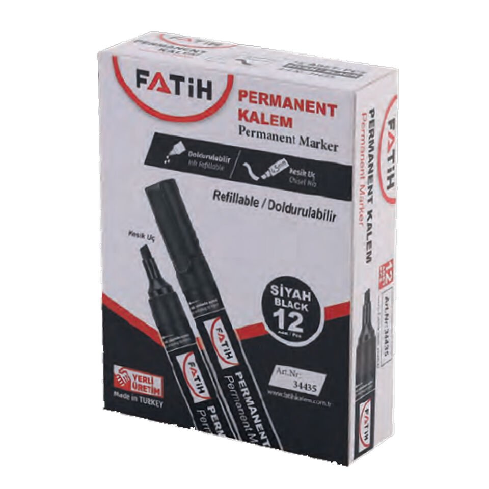 Fatih Markör Permanent Kesik Uç Siyah 34435