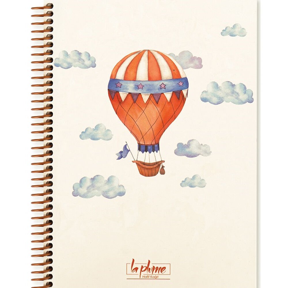Keskin Color La Plume Balloon 17x24 80 Yp Kareli Spiralli Sert Kapak Defter