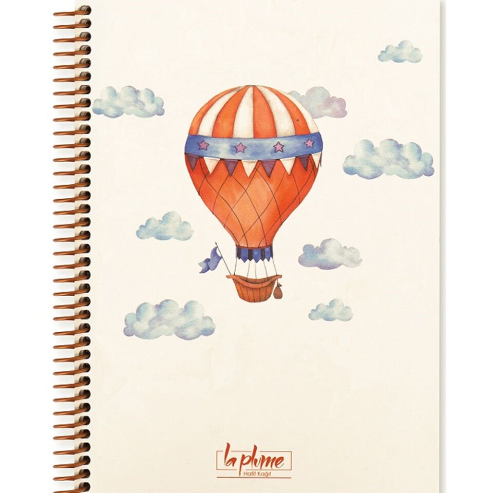 Keskin Color La Plume Balloon 17x24 80 Yp Kareli Spiralli Sert Kapak Defter
