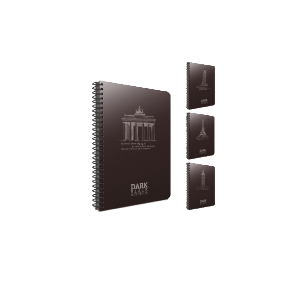 Gıpta Not Defteri Dark Spiralli Plastik Kapak Çizgisiz 50 YP 17x24 2673