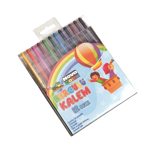 Nova Color Mum Pastel Boya Silinebilir Yuvarlak 12 Renk NC-2122