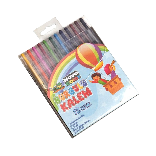 Nova Color Mum Pastel Boya Silinebilir Yuvarlak 12 Renk NC-2122