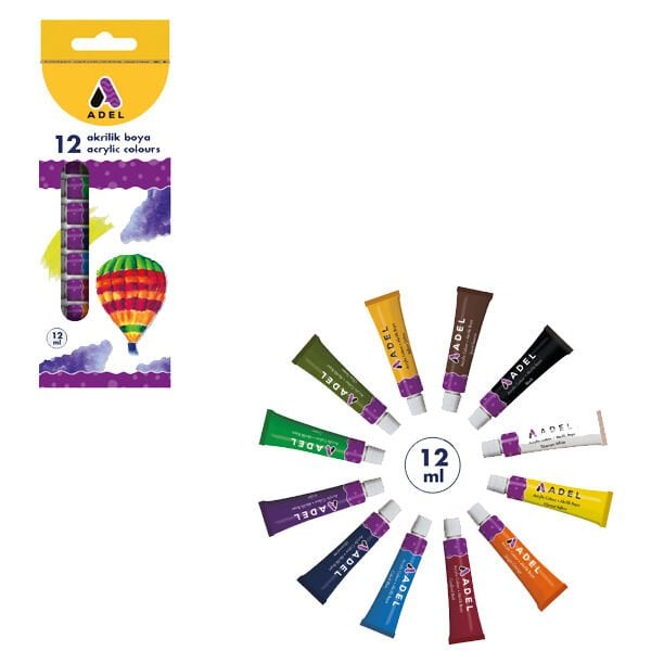Adel Akrilik Boya 12 Lİ 12 ML Tüp
 234 0000 038
