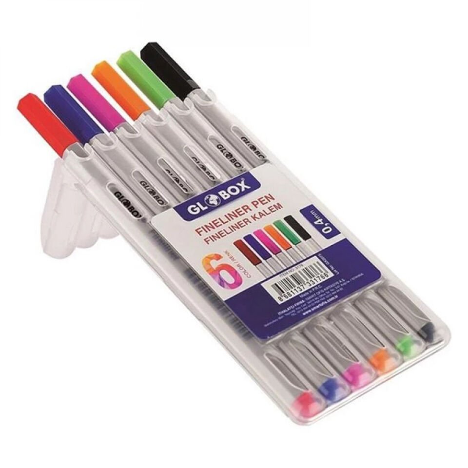 Globox Fineliner Kalem 6 Lı PP Kutu 3176