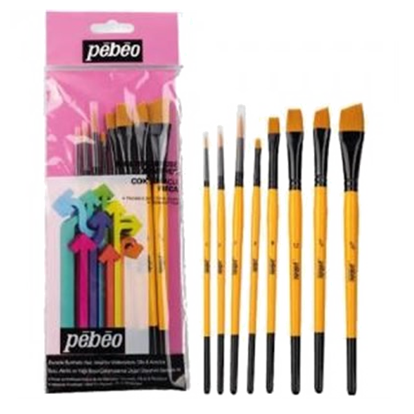 Pebeo Fırça Seti Angular-Kesik Uç-Suluboya 8 Li SET-6