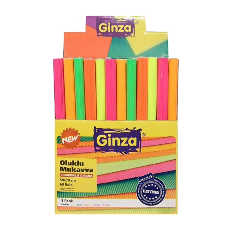 Ginza Oluklu Karton Floresan 60 Lı Set No:966