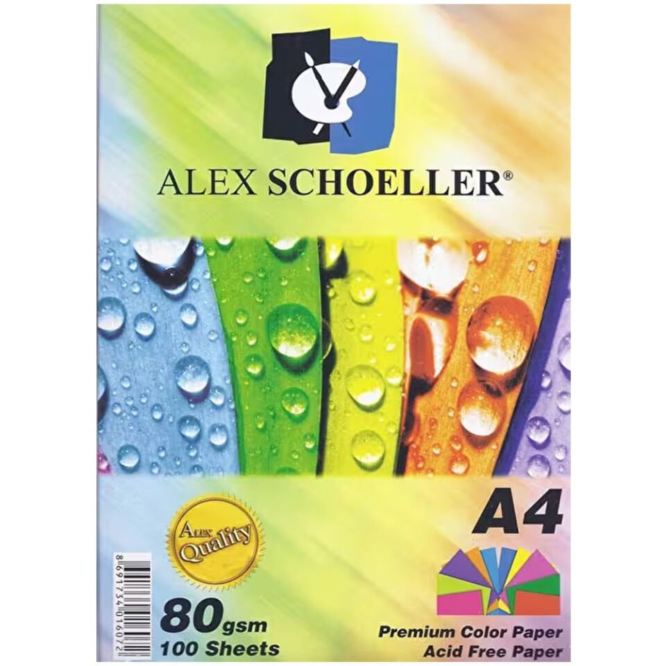 Alex Schoeller Renkli Fotokopi Kağıdı 10 Renk A4 100 Lü Karışık Alx-779