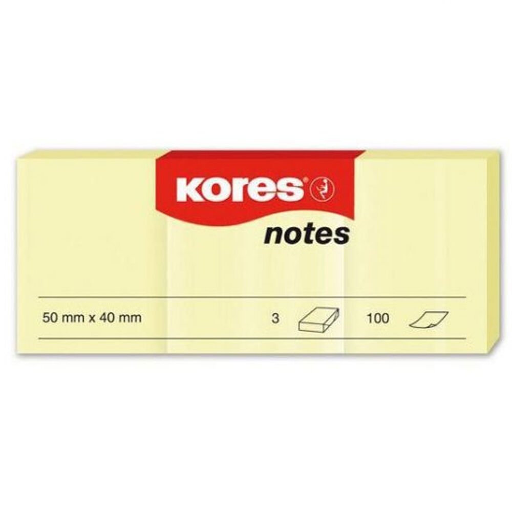 Kores Yapışkanlı Not Kağıdı Sarı 50x40 MM 100 Syf