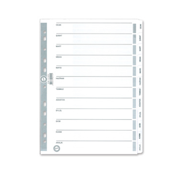 Serve Seperatör Aylar Kağıt A4 SV5329