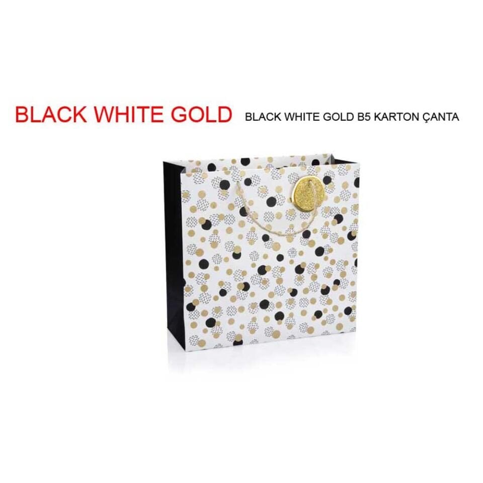 Gıpta Karton Çanta Siyah Whıte Gold B5