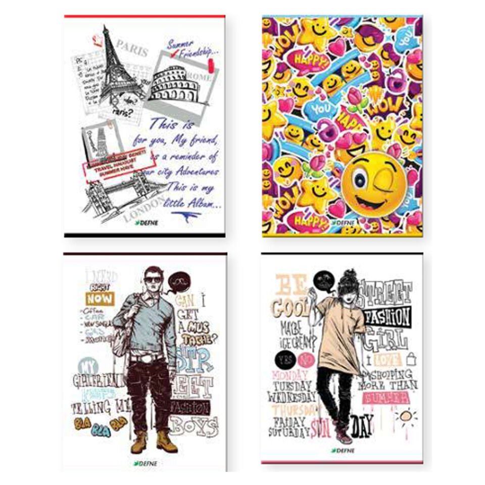 Defne Arya Dikişli Defter Plastik Kapak Kareli 60 YP A4 60/4