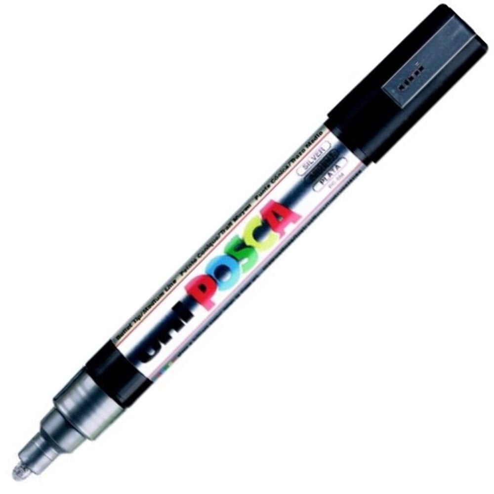 Uni-Ball Posca 1.8-2.5 Su Bazlı Poster Markörü Gümüş PC-5M