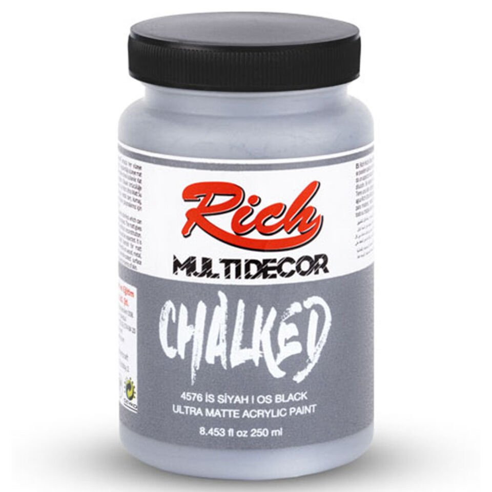 Rich Akrilik Boya Multi Decor Chalked 250 CC İs Siyah 4576