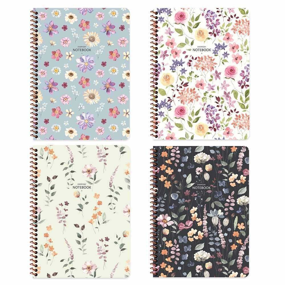 Keskin Color Defter Karton Kp.Spr.Çiçek 16,5x22,5 80 YP Çiz.