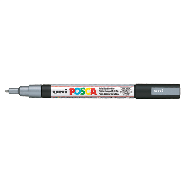 Uni-Ball Markör Boyama Posca Su Bazlı Poster 0.9-1.3 MM Gümüş PC-3M
