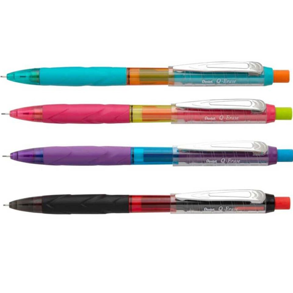 Pentel Versatil Kalem Metal Klipsli Büyük Boy Silgili Q-ERASE 0.7 MM Pembe