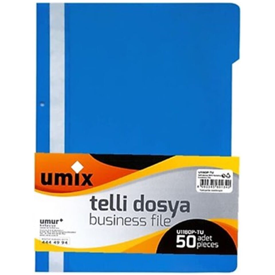 Umix Telli Dosya A4 50 Lı Mavi U1180P-MA-Eco
