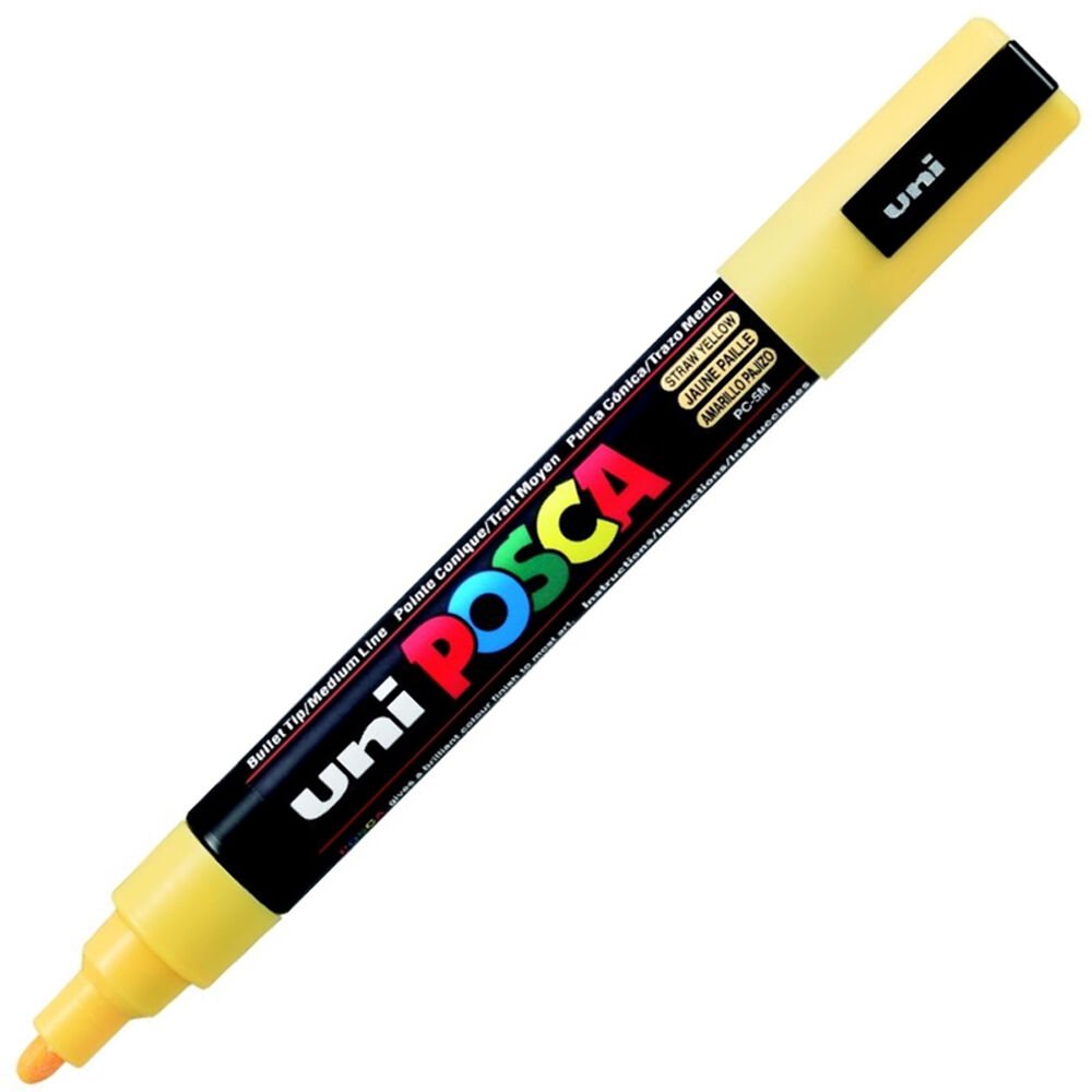 Uni-Ball Posca 1.8-2.5 Su Bazlı Poster Markörü Saman Sarı Pc-5M