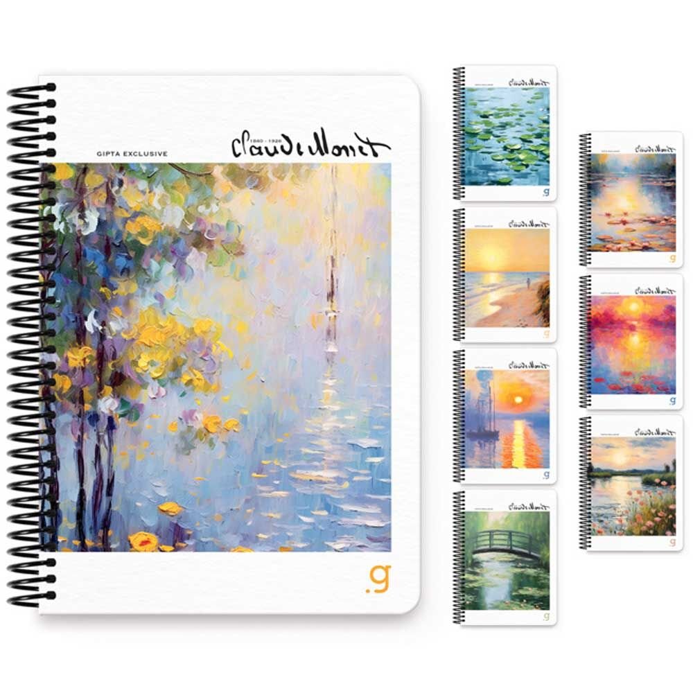 Gıpta Monet Spiralli Sert Kapak Defter 17x24 100 YP Çizgisiz 7007