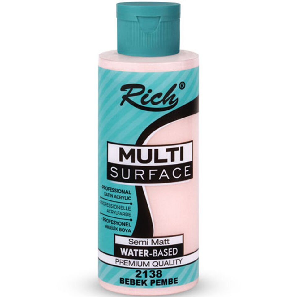 Rich Akrilik Boya Multi Surface 120 CC Bebek Pembe 2138