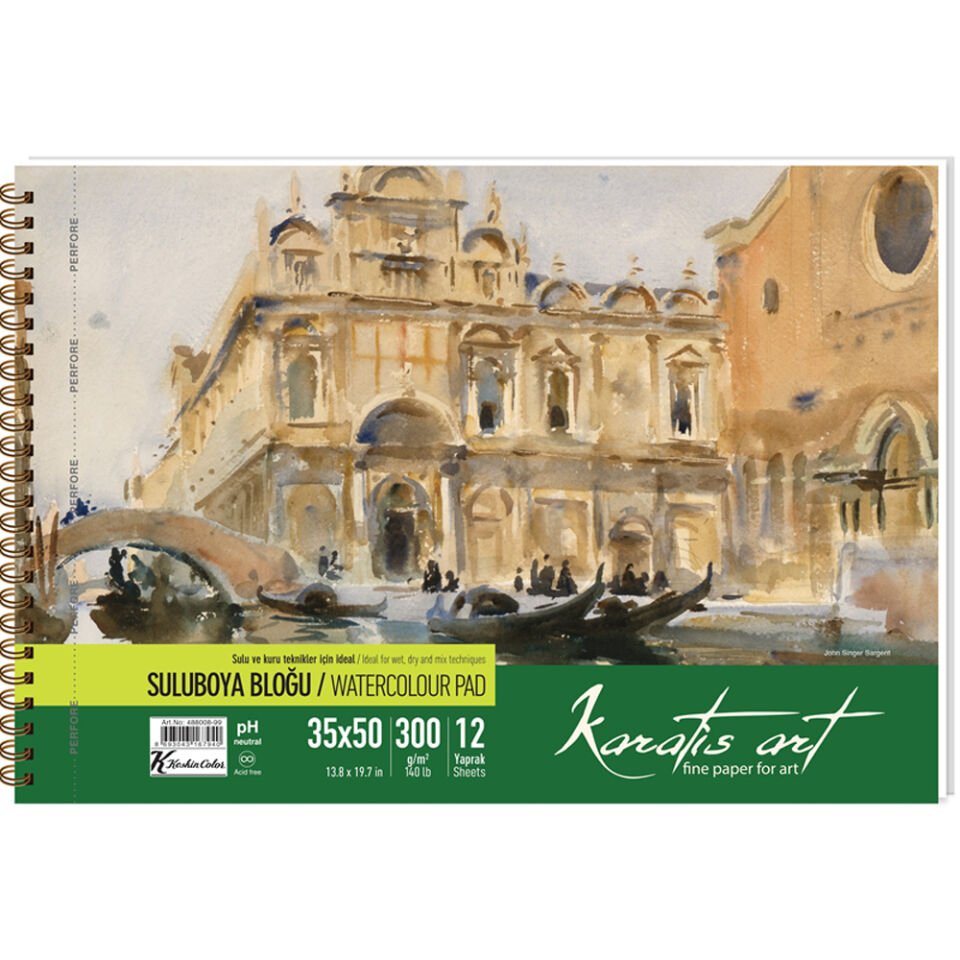 Karatis Suluboya Blok Spiralli Art 300 Gr 35x50 12 YP 488008-99