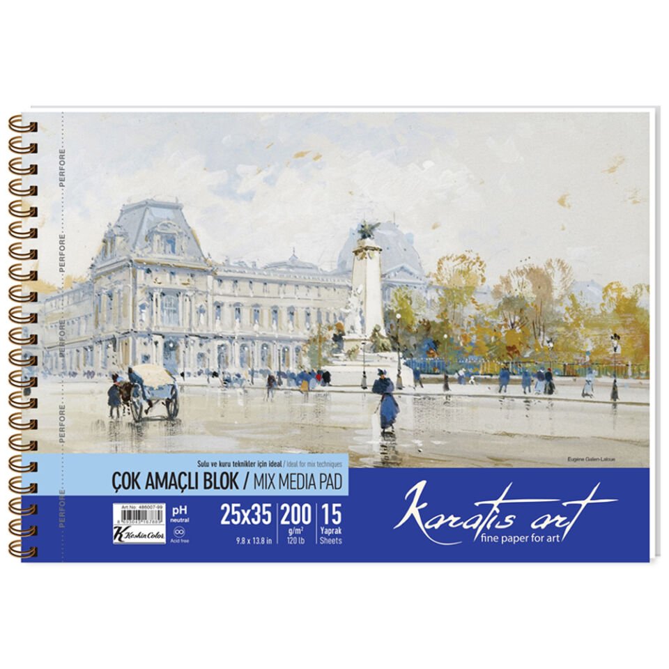 Karatis Resim Blok Spiralli Art 200 Gr 25x35 15 Yp
