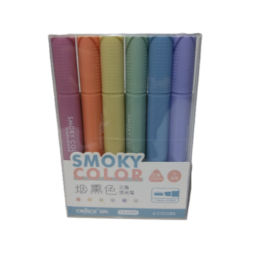 Bafix Fosforlu Kalem Kalem Tipi Smoky Color 6 Renk Blister CS-H799