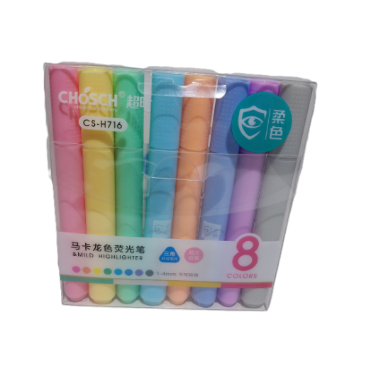 Bafix Fosforlu Kalem Kalem Tipi Chosch 8 Renk Blister CS-H716