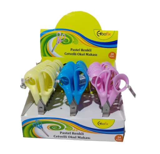Bafix Okul Makası Cetvelli 13 Cm Pastel Renk BFX-SA0498