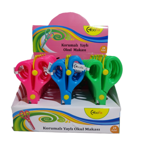 Bafix Okul Makası Korumalı Yaylı 13,5 Cm BFX-SA2050