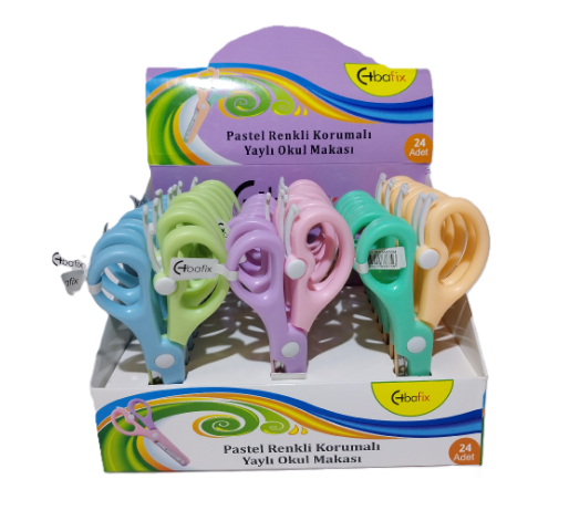 Bafix Okul Makası Korumalı Yaylı 13,5 Cm Pastel Renkli BFX-SA2050-M
