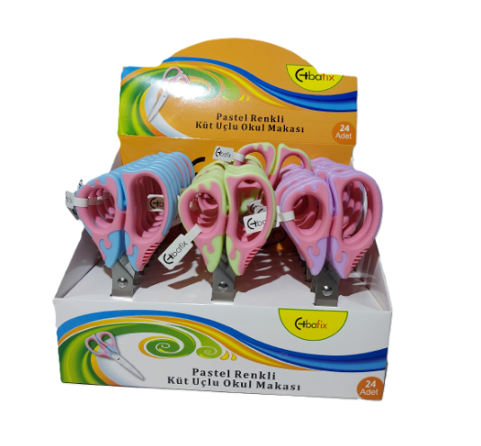 Bafix Okul Makası Küt Uçlu 13,5 Cm Pastel Renk BFX-SC5102