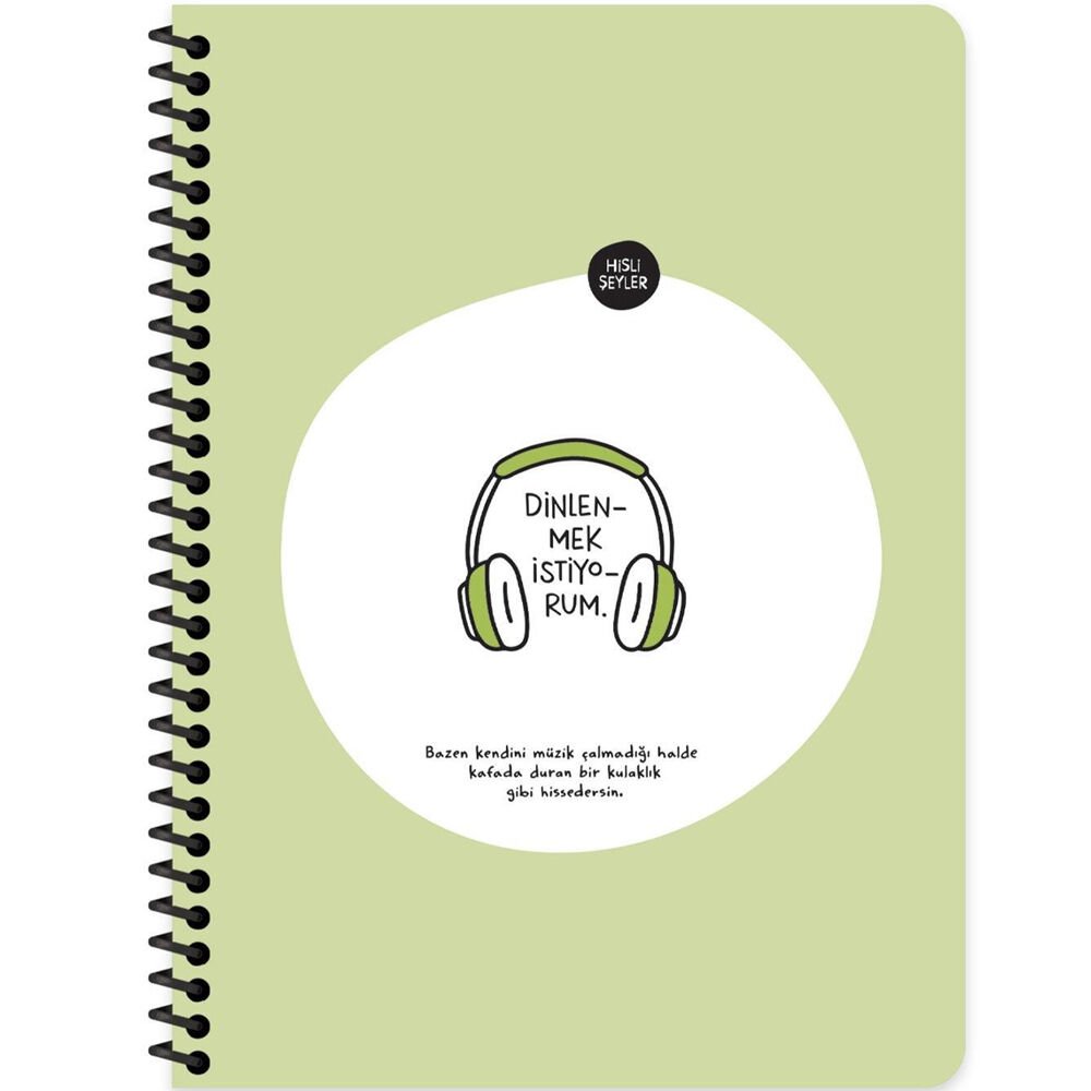 Hisli Şeyler Stickerli Defter Dinlenmek İstiyorum 16,5x22,5 80 Yp.Çiz