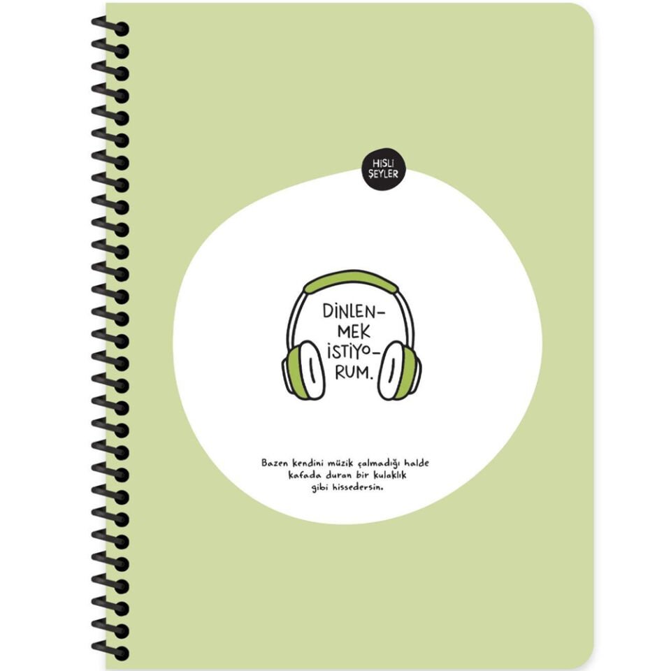 Hisli Şeyler Stickerli Defter Dinlenmek İstiyorum 16,5x22,5 80 Yp.Çiz