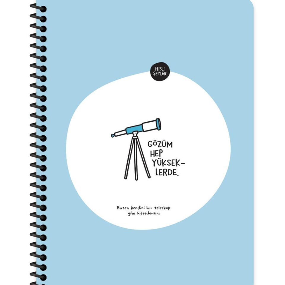 Hisli Şeyler Stickerli Defter Gözüm Yükseklerde 16,5x22,5 80 Yp.Kar.